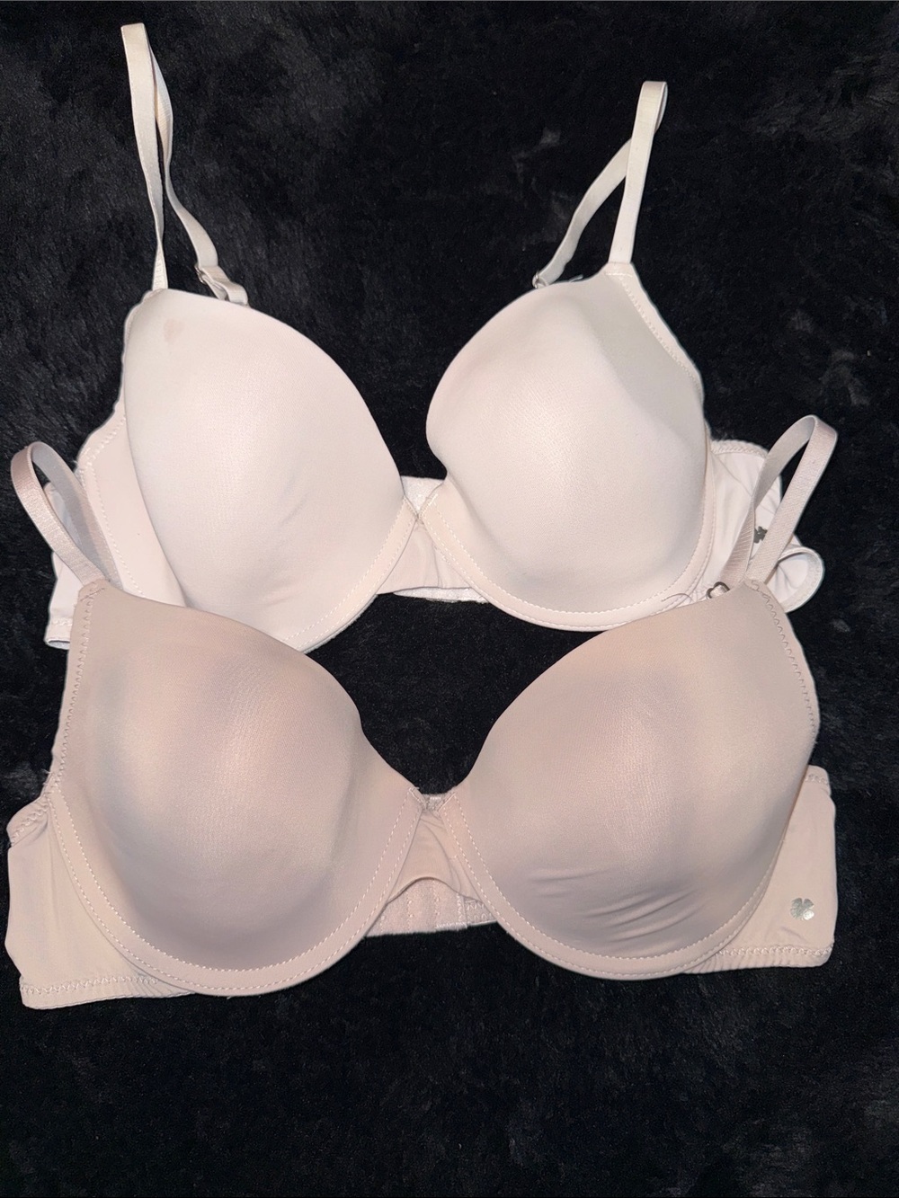 Lucky Brand Pink and White Seamless Molded T-Shirt Bras Duo
